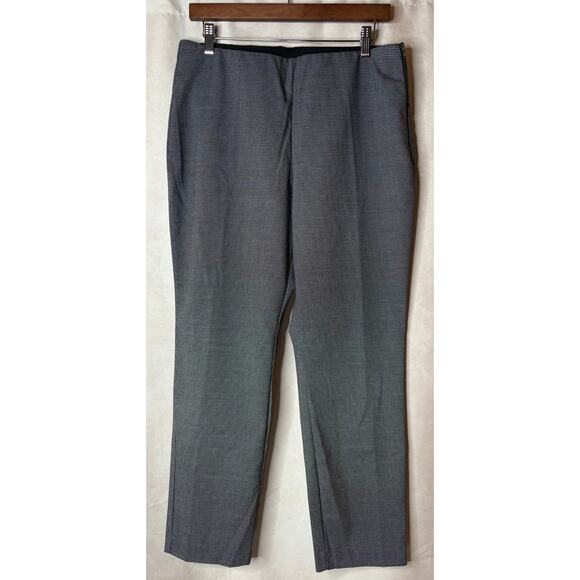 Nine West Gray Plaid Dress Pants Skinny w/ Side Zipper Size 12 - Picture 2 of 7
